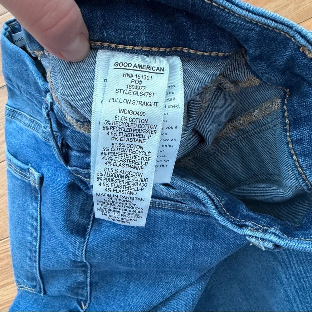 Good American Pull On Straight Power Stretch Jeans Size M Good Legs - Picture 8 of 14